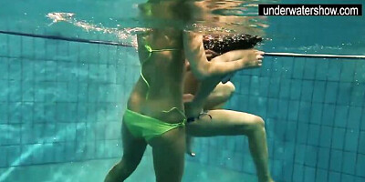 Underwater Show featuring side chick's babes porn