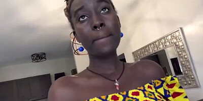 Alexis Crystal In Amateur African Model Shows Her Cowgirl Riding Skills At Casting!