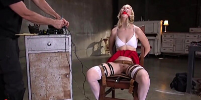 Chloe Cherry And Tommy Pistol In Bound Babe Connected To Electricity Then Rough Fucked
