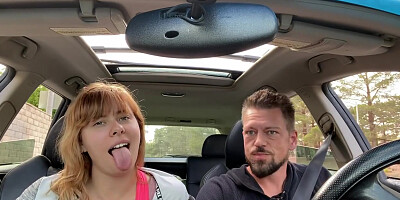 Jerking Him Off And Sucking Big Cock While Driving With - Jamie Stone