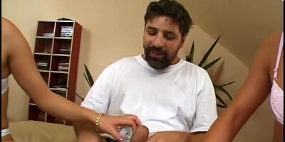 Two Hot Big Booty Blondes - Amateur Threesome Hardcore With 2 Stepmoms Cock Sharing