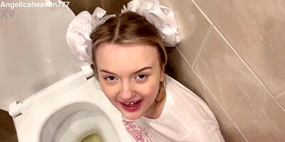 Angelica Heaven - My Stepdaddy Pissed On Me In The Toilet And Made Me Drink His Urine