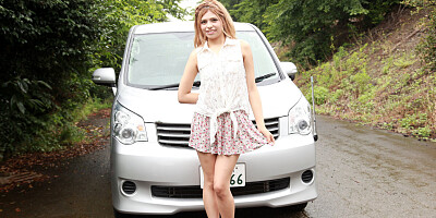 Blonde Asian chick Sara Mizuhara is fucked in the van