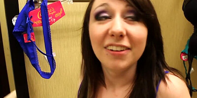 Changing room finger fucking and a hot public blowjob