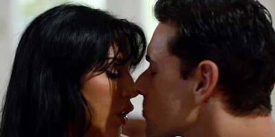 All-natural busty brunette Queenie Sateen rammed by big cock