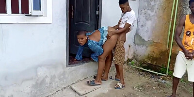 Outdoor Threesome With My Neighbors On A Rainy Day