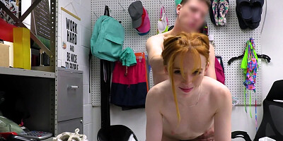 Ginger cutie Madi Collins is fucked by a security officer