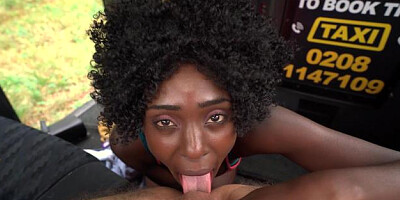 Athletic african queen doggy outdoors