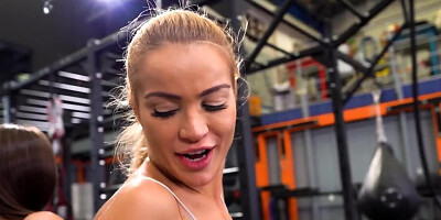European bitches turn the gym into a place for threesome sex