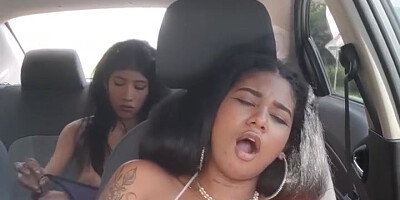 Hot Brunettes Film Their Tits Their Bodies And Masturbate In The Uber