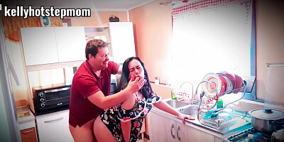 I Surprise The Stepmother In The Kitchen And Fuck
