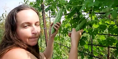 Devoutdevour - Garden Play Long Bean Whipping, Bisexual Bittermelon, Squirting With And More