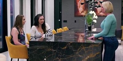 Stepsisters Are Gonna Fuck Their Stepmom with Mellanie Monroe, Chloe Surreal, and Laney Grey