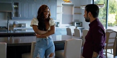 Busty Ebony Deepthroating Stepbro In Law With August Skye And Big T