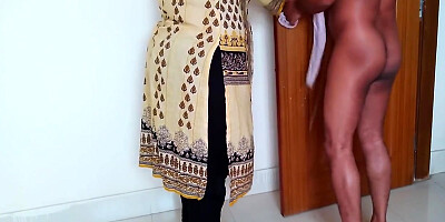 A Saudi Muslim Maid Is Handcuffed To The Door And Fucked By The Owners Stepson Every Morning While She Cleans The House