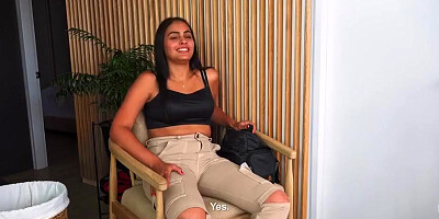 Hot Teen 18+ Latina Brings Fire Flair And Red Lingerie To Modeling Casting
