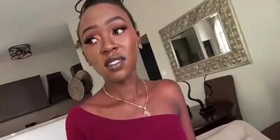 African Casting - Shy Black Bubble Butt Babe Busted Down By Her New Boss - And More