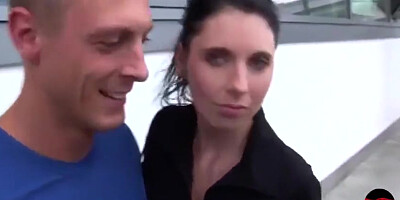 Slim Brunette Teen 18+ Handling A Thick Cock In The Car