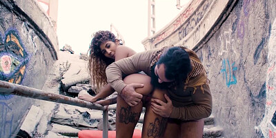 Venus Afrodita and Miguel Zayas are having sex on the stairs