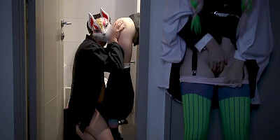 Mitsuri Spies How Tanjiro Fuckes Shinobu In The Toilet 12 Min With Bella Hentaigirl