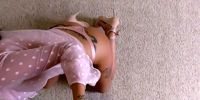 She Drinks His Cum After Sucking His Cock After His Shower With Cassie Clarke