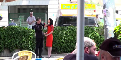 Slave On A Leash Gang Banged In Public With Antonio Ross, Lilyan Red And Steve Holmes