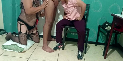 Mature Stepmom Sucks My Ass While Innocent Stepdaughter Sucks My Cock