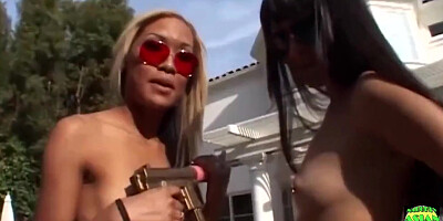 Taj Malai And Lena Lang In Pretty Asian Badasses Meet Their Match With This Big Black Cock Man