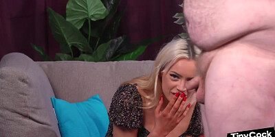 Sph Femdom Babe Laughs And Jerks Small Male Pole Of