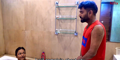 Indian Bhabhi In Bathroom Taking Shower Fucked By Devar