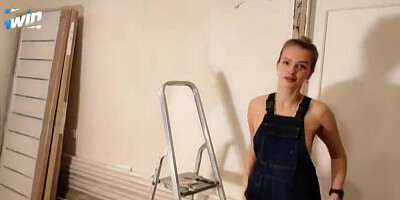 Swife Katy - Fucked a Worker for Not Coping with the Work on Time, Finished on the Face