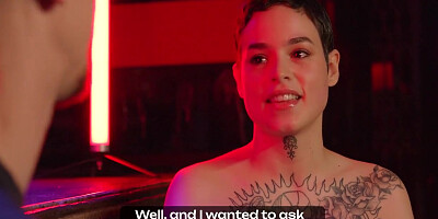 Obedient Tattooed Slut Gets Gagged And Dominated By Two Rough Guys In Bdsm Style