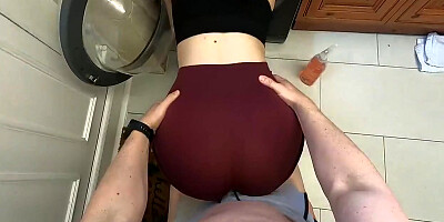 Big Ass Stepmom Stuck In Washing Machine Fucked To Creampie With Step Mom And Son