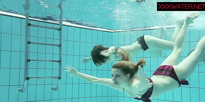Brunette action with delicious darling from Underwater Show