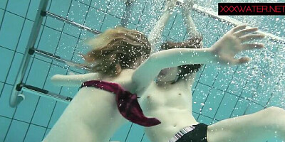 Brunette action with delicious darling from Underwater Show
