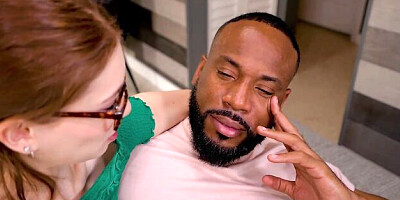 Redhead teen with small tits Jessica Marie likes interracial sex