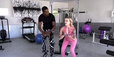 Petite Blonde, Paris White And Isiah Maxwell In Deepthroating Trainers Bbc