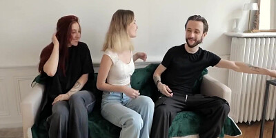 Amateur Threesome - Two French Goddesses Share One Lucky Sub With Guy English