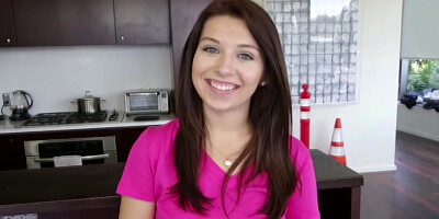 Petite brunette Ariana Grand a 19 year old gets fucked in the couch