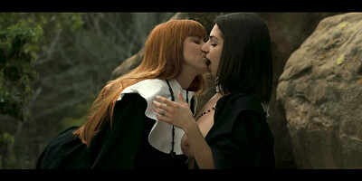 Two super-hot nuns secretly lick and caress each other's pussy