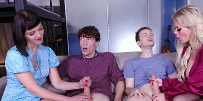 Charmers get off when stepsons put cocks in their mouths