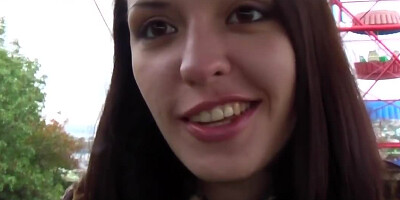Mountains are a good place for Ukrainian brunette to have sex