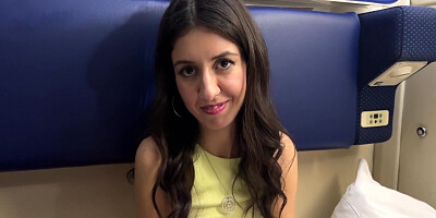 Fellow Passenger On The Train Lost Her Pussy At Cards