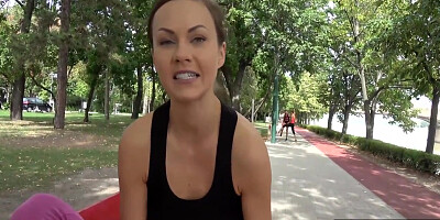 Cute Jogger Almost Caught Masturbating In A Public Park 12 Min With Tina Kay