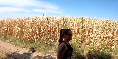 Pee Adventures - Piss Herself In A Corn Field And Wet Her Pristine White Skirt