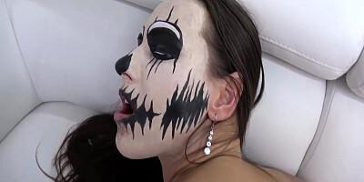 A Masked Whore Is Slurping A Dong Before It Opens And Fills Her Pussy 6 Min