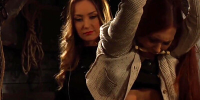 Bound Lesbian Slave Whipped And Spanked While Tied Up