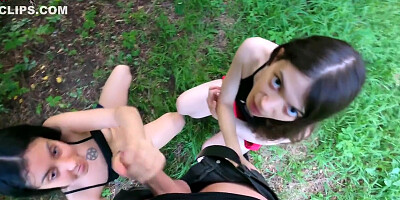 Hot And Risky Double Handjob In Public With Dolls Cult And 18 Years