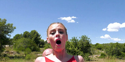 NAughty girl Lya Missy is having sex on the park bench