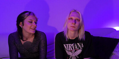 Hot Skinny Blonde Ingrida Gets Fucked Hard By Her Friend Brille With A Strapon Dildo